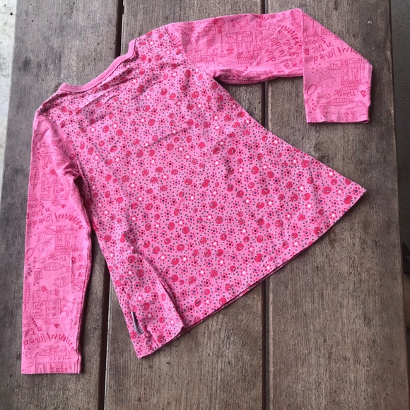 Naartjie Rain Drops Top Fair Pink Buttons Girls 6 - Picture 4 of 8